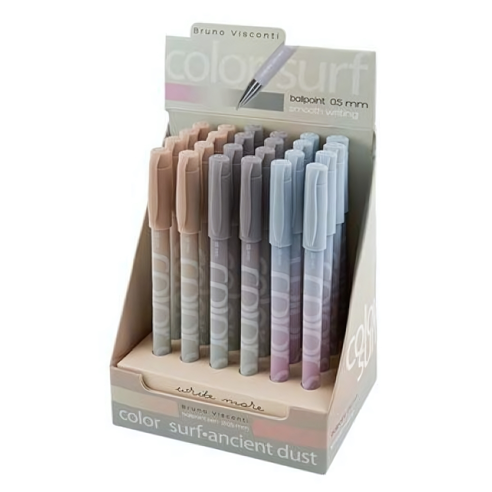 Ручка шарик. 0,5мм. синяя "ColorSurf. Morandi" 3цв.корпуса (BrunoVisconti)