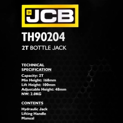 Домкрат бутылочный 2т с клапаном JCB JCB-TH90204