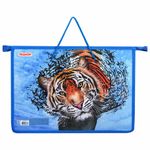 Папка на молнии с ручками ПИФАГОР, А4, 1 отделение, пластик, ручки-шнурок, "Wild cat", 270864