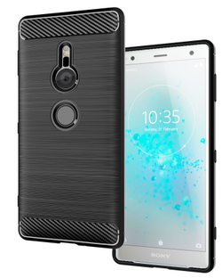 Чехол на Sony Xperia XZ2 цвет Black (черный), серия Carbon от Caseport