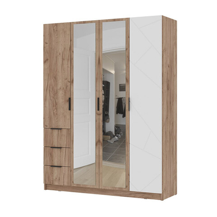 Орегон ШК 04 Шкаф 4х-створчатый МДФ Белый супермат