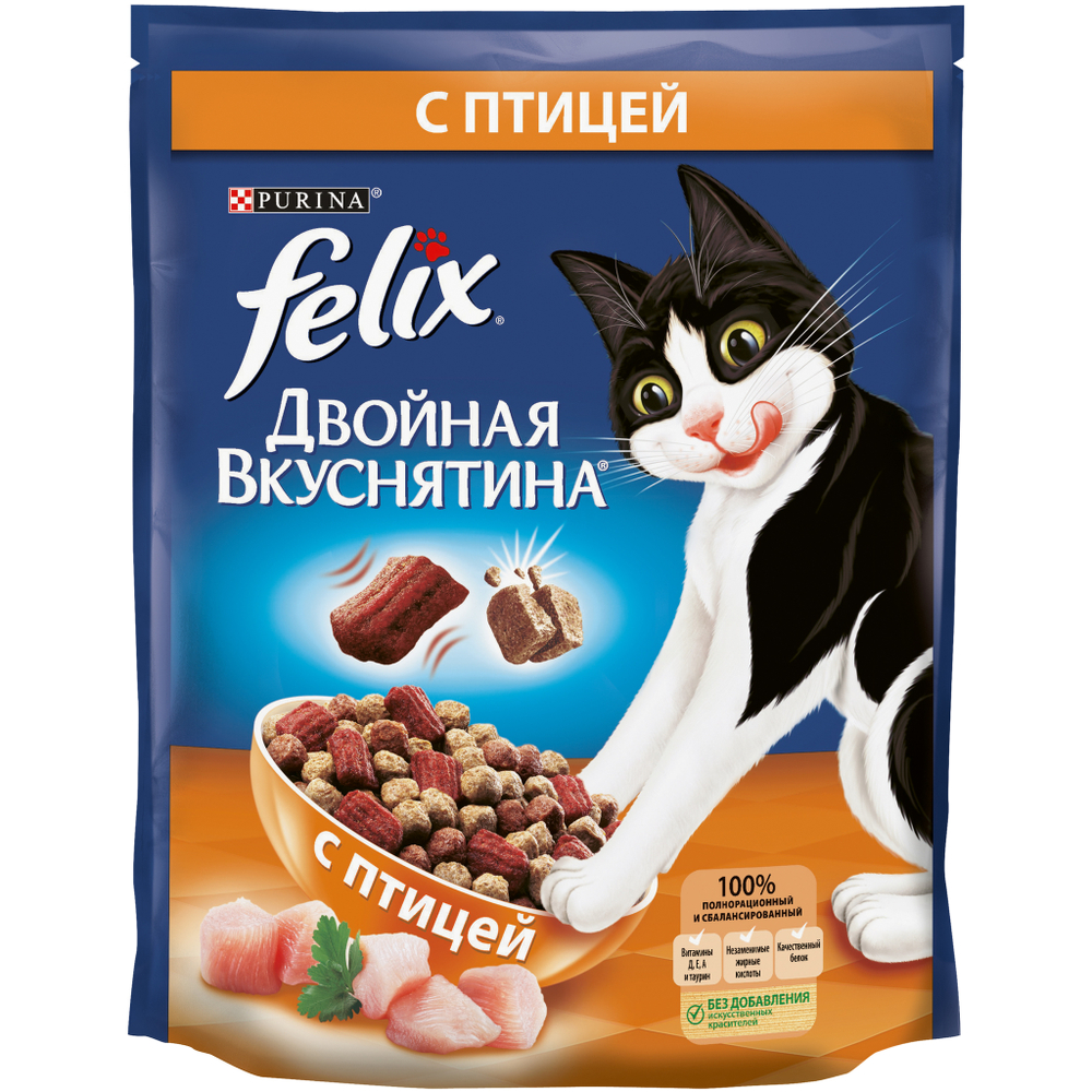 Сухой корм для кошек Felix Мясное объедение с говядиной 600 г