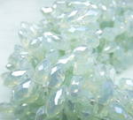 БКМ002ДС612 Хрустальные бусины-капли, цвет: белый (имитирующий опал) AB, размер 6х12 мм, 15 шт.