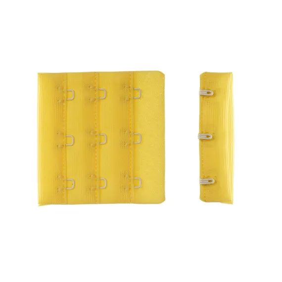 Застежка с крючками желтая 3 ряда, 57*55 мм
