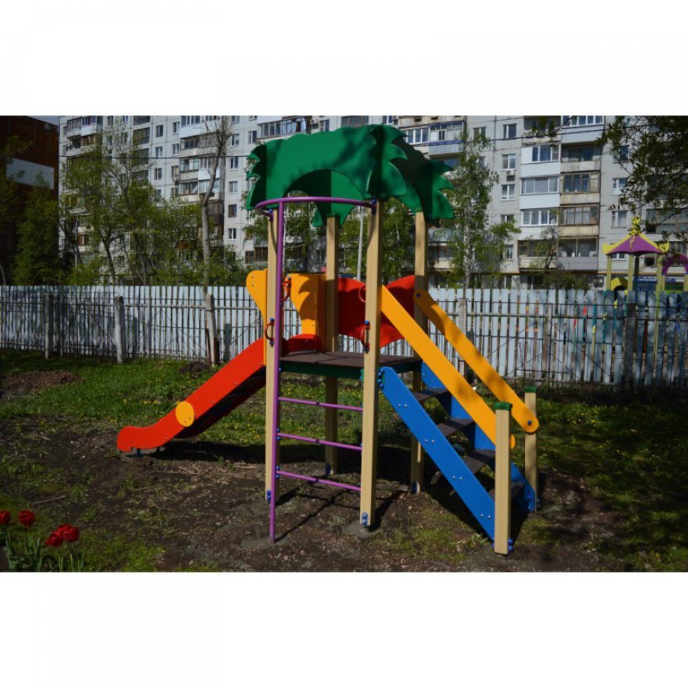 Детский игровой комплекс Джунгли РИО Н-1200 (металлический скат) ДИО 02080