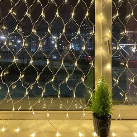 Гирлянда светодиодная "Сеть" 1.2мх1.5м 144LED 24В IP44 тепл. свет( без трансформатора Б0041911) ЭРА Б0041909