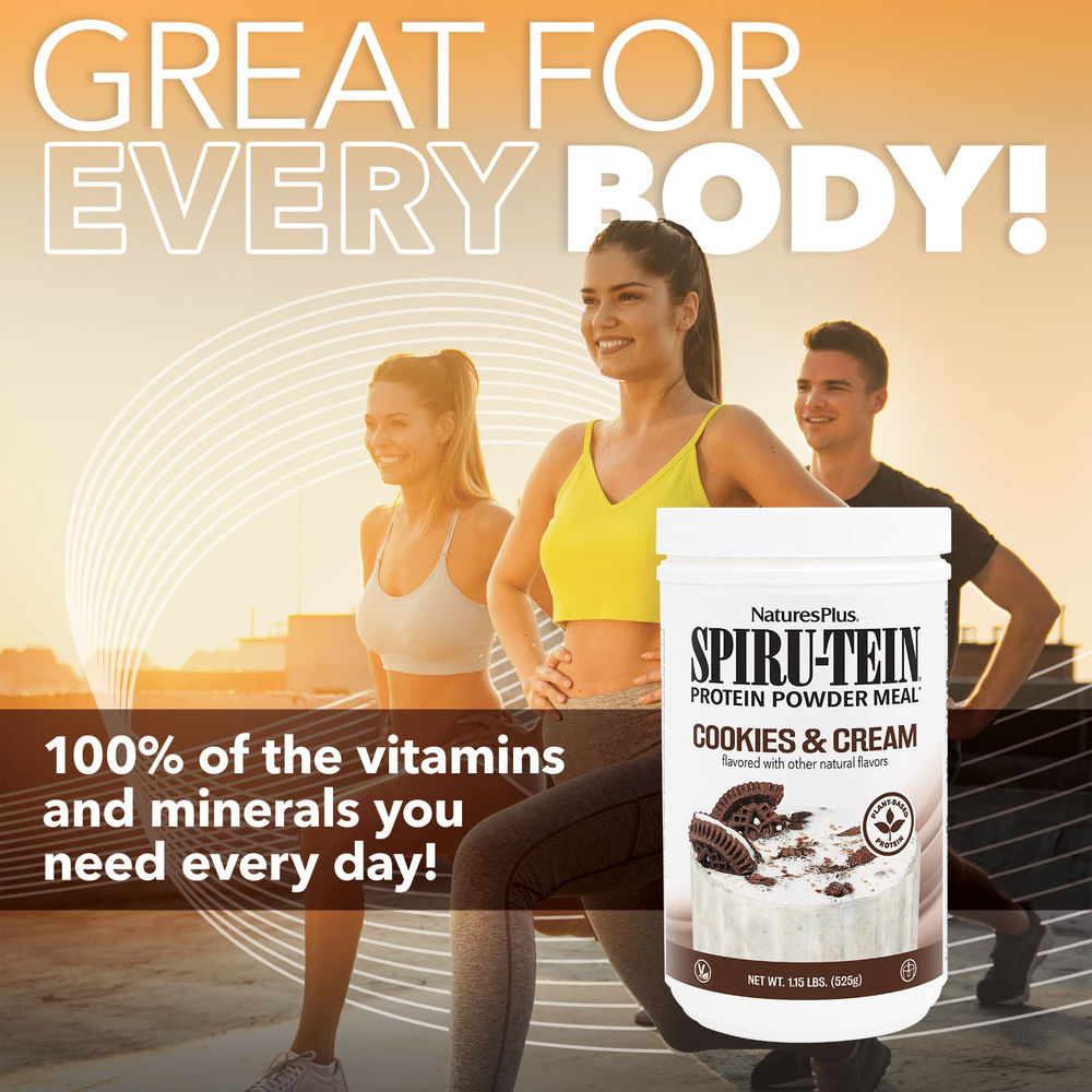 NaturesPlus, Spiru-Tein®, протеиновый порошок, печенье и сливки, 525 г (1,15 фунта)