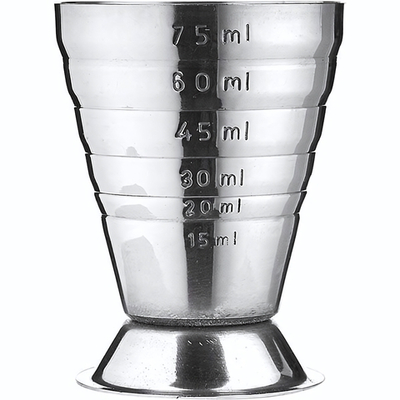 Джиггер «Пробар» с делениями;сталь нерж.;75мл;D=52,H=75мм;серебрист. (Цвет: серебристый)