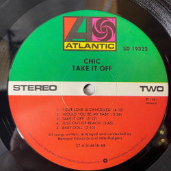 Винтажная виниловая пластинка LP Chic Take It Off (USA 1981)