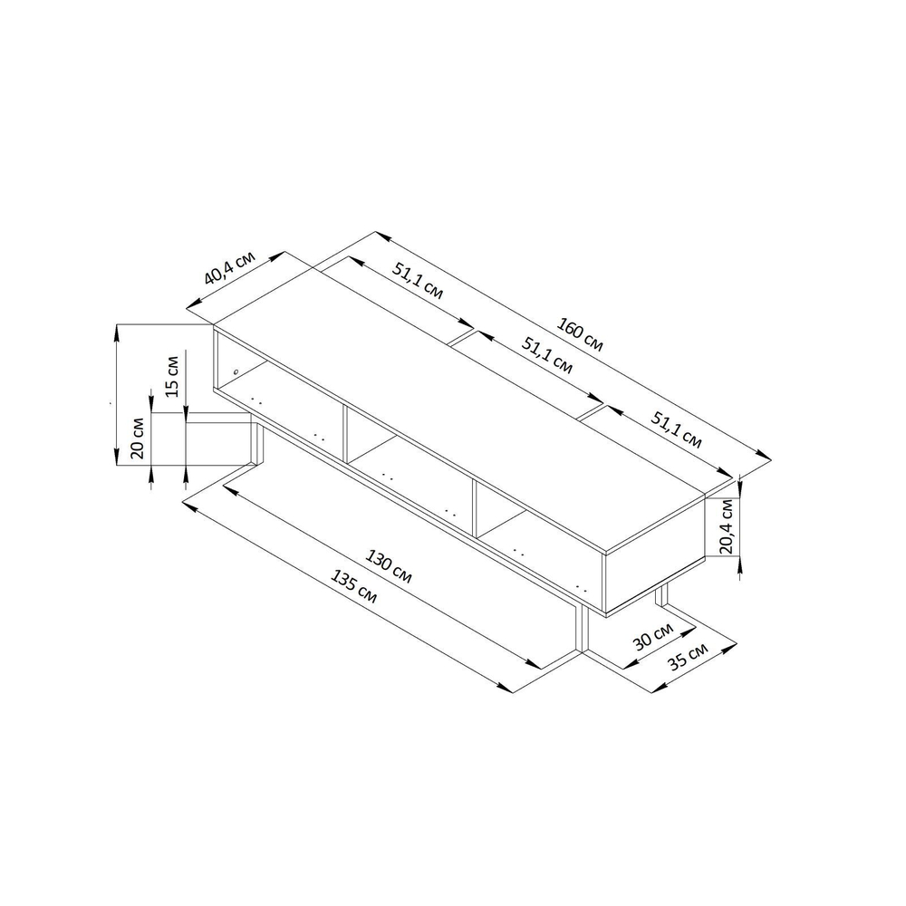 Тумба под телевизор 160 см дизайнерская Лоред с декоративными фасадами из дуба, на металлических ножках в стиле лофт