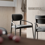 Стул барный Ror, round, велюр, черный/серый