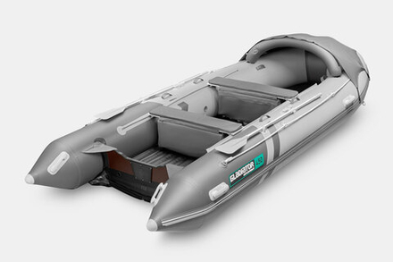Надувная лодка GLADIATOR E450PRO светло-темносерый