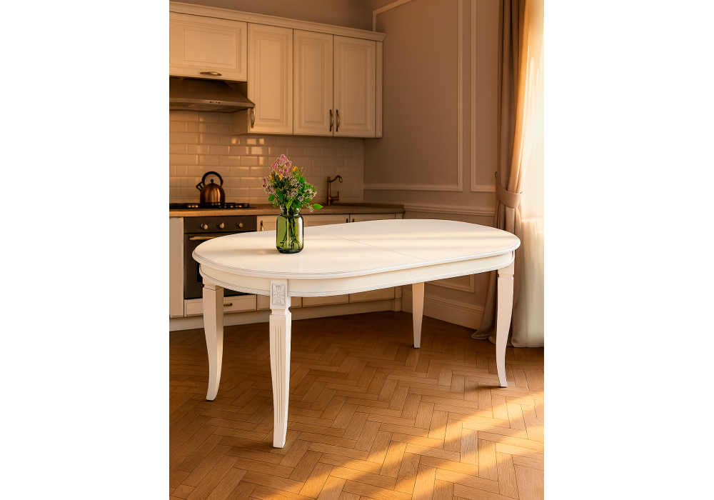 Стол деревянный Woodville Aviano молочный без патины