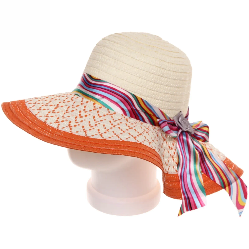 Шляпа женская с широкими полями «TiraMiSu- Ассоль», микс 6 цветов, р58, ширина полей 10 см