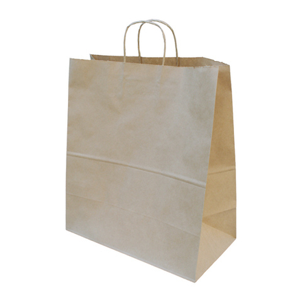 Пакет бумажный крафт с кручеными ручками 33х18х37 см