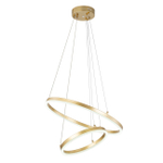 Подвесной светодиодный светильник 66Вт, 4816Лм, 3000-6500К, Ra>80, плавная регулировка мощности, изменение цветовой температуры, ночник, управление со смартфона, металл/акрил, золото