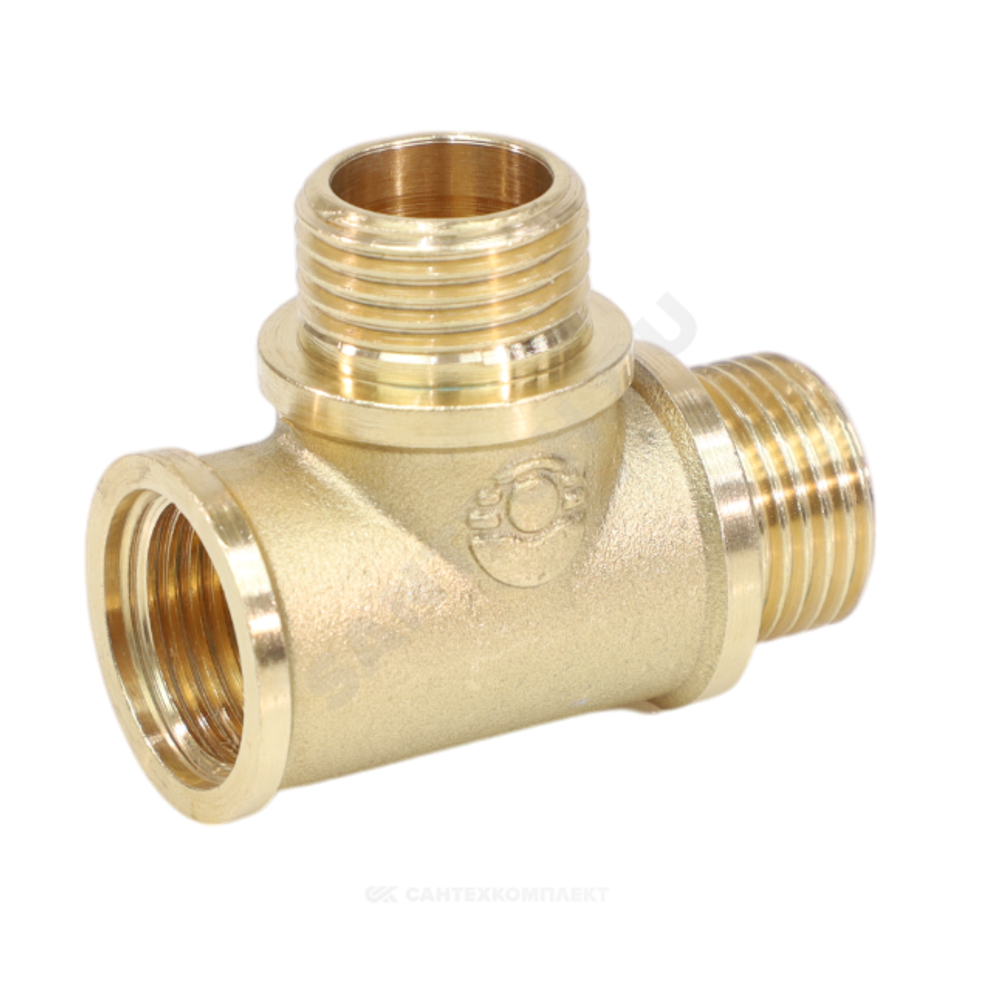 Тройник латунь переходной Ду 20х15х20 (3/4"х1/2"х3/4") ВР/НР/НР VALFEX VF.133.L.034.012.034