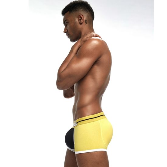 Мужские трусы боксеры желтые с push up JOCKMAIL JM6038-13