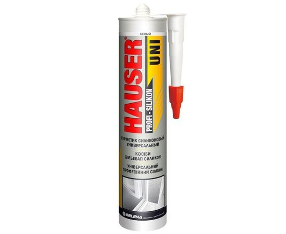 Hauser UNI герметик силиконовый универсальный белый 260мл, арт.17493