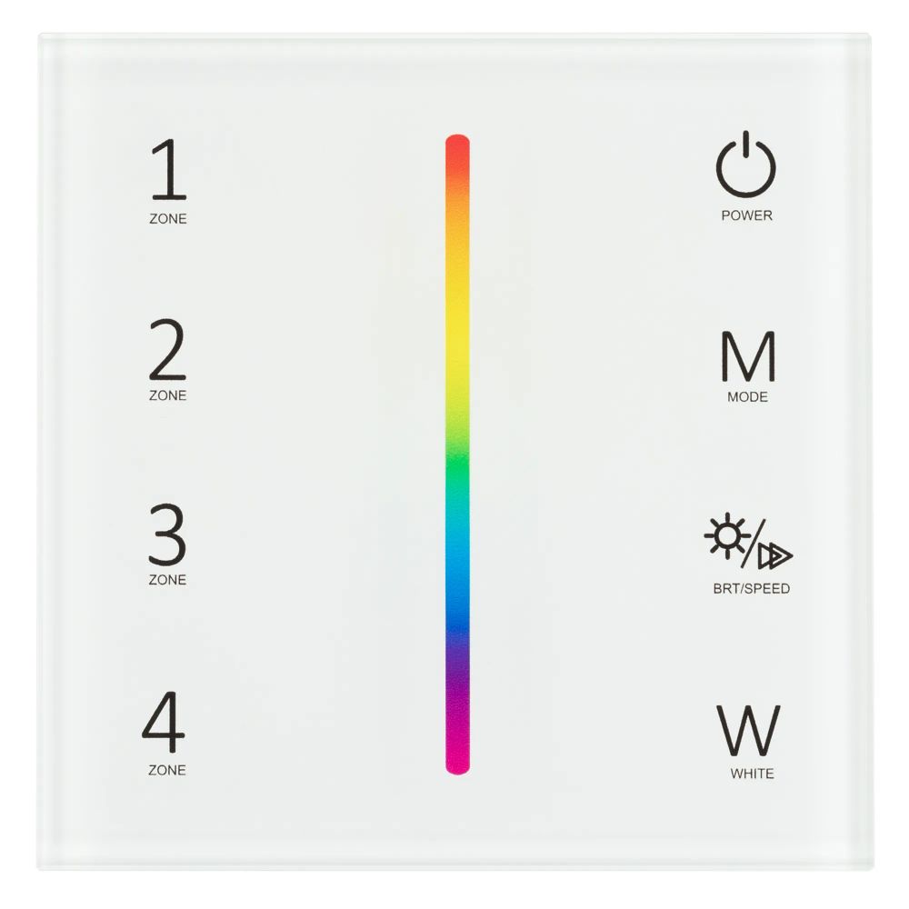 Панель Sens SMART-P45-RGBW White (230V, 4 зоны, 2.4G) (Arlight, IP20 Пластик, 5 лет) 028140