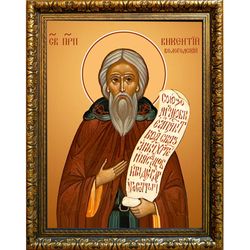 Викентий Вологодский преподобный. Икона на холсте.