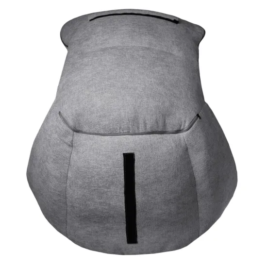 Кресло HUG тёмно-серый, экокожа, шенилл