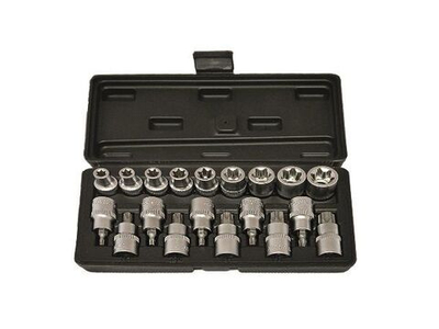 Набор головок и вставок TORX 1/2" (E10-E24, T20-T70) CrV БМ