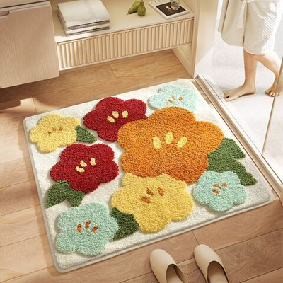 Коврик на пол для ванной и туалета противоскользящий 80х80, ковер для спальни и дома