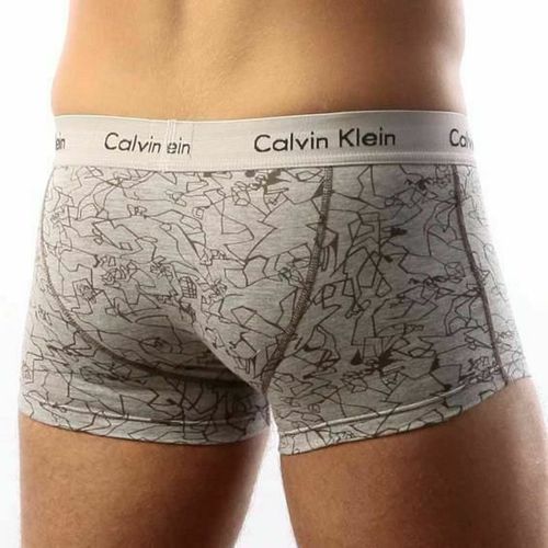 Мужские трусы хипсы Calvin Klein 365 Line серые Print