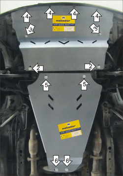 Защита стальная 2 мм Nissan Skyline 2001-2004 MOTODOR.01451
