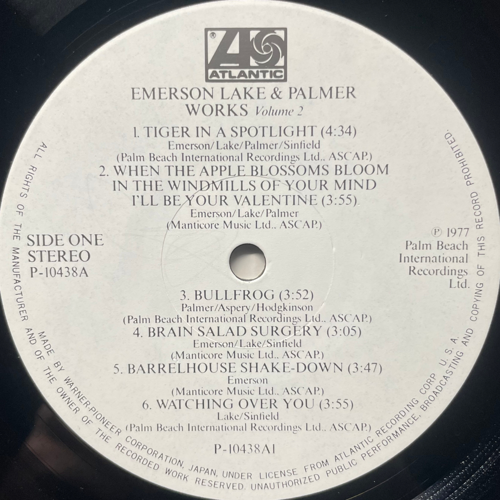 Emerson Lake & Palmer- Works Volume 2 (Япония 1977г.)