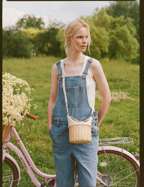 Сумка-корзинка JANE молочного цвета