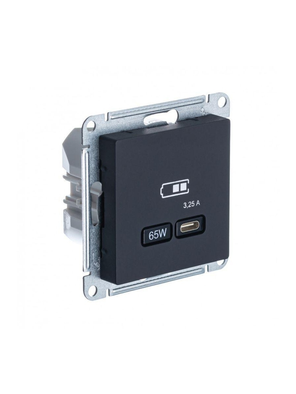 Розетка USB AtlasDesign тип C 65Вт QC PD высокоскор. ЗУ механизм карбон SE ATN001027