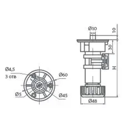 Клипса для кухонного цоколя (12 шт).