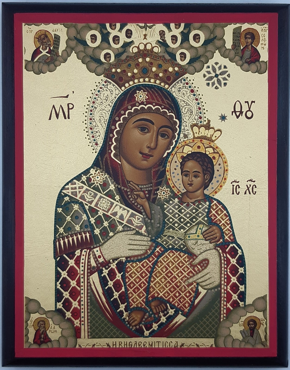 Вифлеемская БМ, икона деревянная прямоугольной формы, цвет сусальное золото 120х170