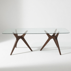 Дизайнерский стол TRIANGLE GLASS LARGE chocolate