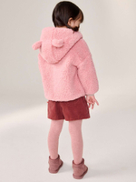 Куртка флисовая с капюшоном на молнии для девочки Next 378-049, Розовый
