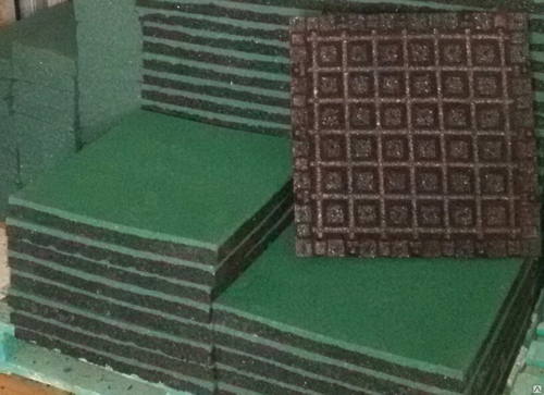 Резиновая плитка 500x500 (П) для укладки на сыпучую поверхность