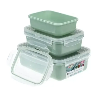 Набор емкостей для продуктов ФРЕШ (0,4л+0,8л+1,4л) фисташковый