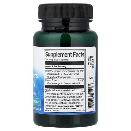 Swanson Vitamins, Эфиры лютеина и черника, 120 капсул
