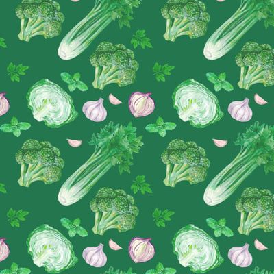 Овощи на зелёном