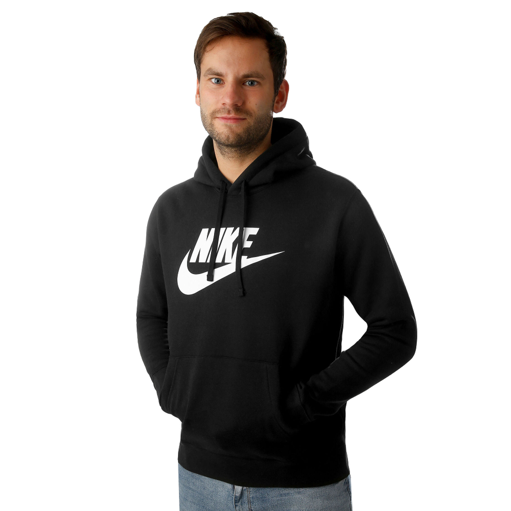 Мужская кофта теннисная Nike Sportswear Club Fleece Hoody Men - Black, White