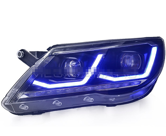 Передние фары VW Тигуан 2010-2012 V6 type [Комплект Л+П; ДХО; FULL LED; электрокорректор; динамичный поворотник]