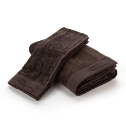 Набор полотенец 2шт Roberto Cavalli Logo Brown горький шоколад