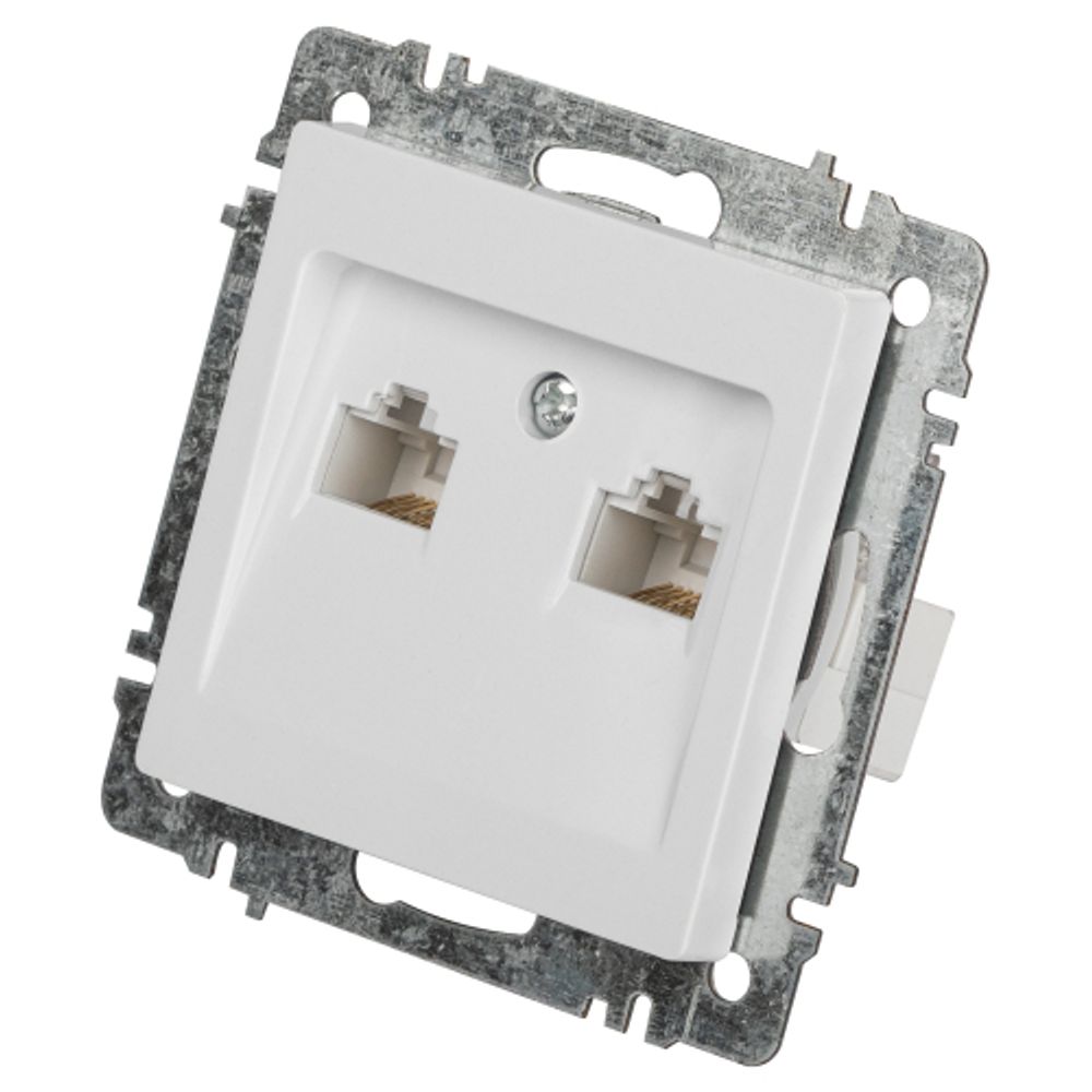 Розетка Intro Accent 6-304-01 информационная 2xRJ45, IP20, СУ, белый | Intro