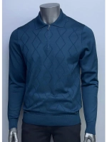 Лонгслив мужской, Поло с длинным рукавом