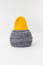 Шапка вязаная-резинка весенняя/осенняя КЭП(Горчица/Черный-белый меланж)