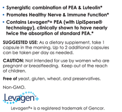 Mirica® Advanced - Enhanced Absorption Formula - Palmitoylethanolamide (PEA) and Luteolin - 60 Capsules