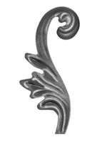 Кованый элемент лист 220 х 80 (2мм) R правый, 1 шт.