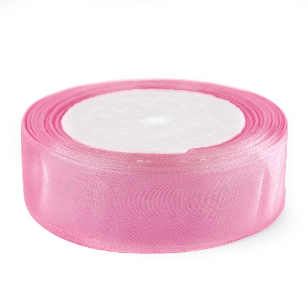 Лента органза розовый 2,5 см ДБ